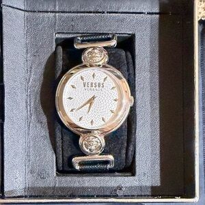 Authentic Versace Silver and Black Women's Watch